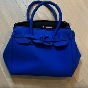 Cobalt Blue Scuba Bag. NWOT. Italian-made.